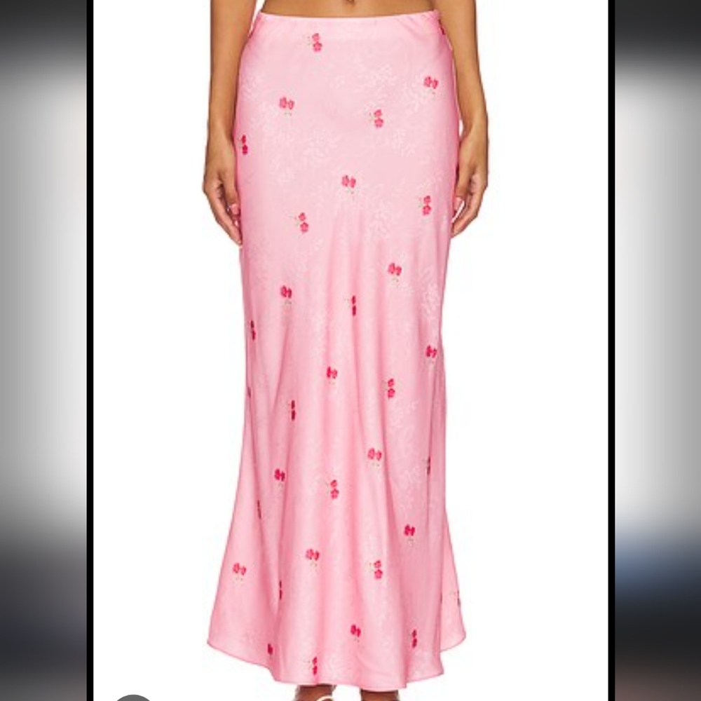 LoveShackFancy Cherry Pink Noam Skirt